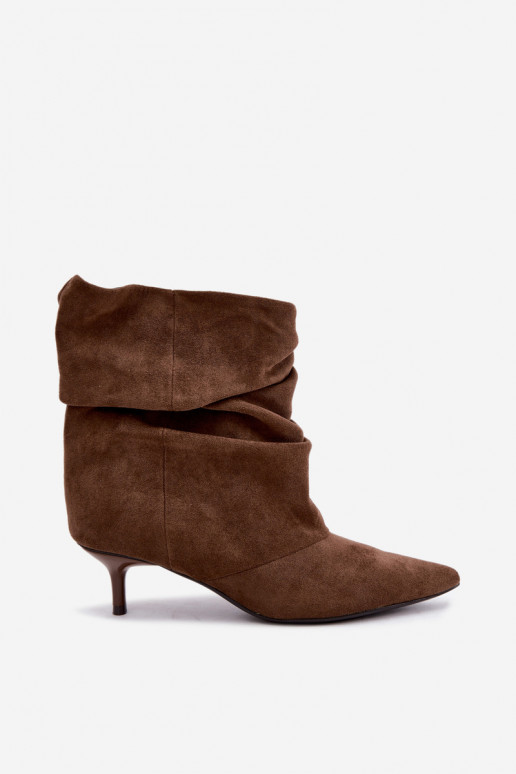 Khaki Slipper Stiefeletten mit Absatz Loralia