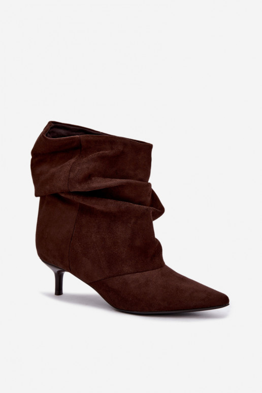 Instap enkellaarsjes met hakken van faux suede Loralia