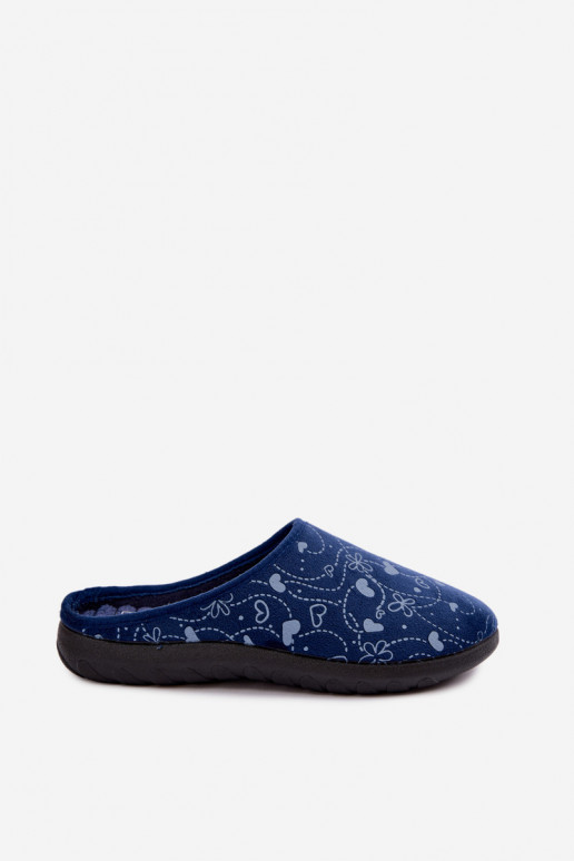 Chaussons bleus foncés pour femmes avec motifs Inblu ET000041
