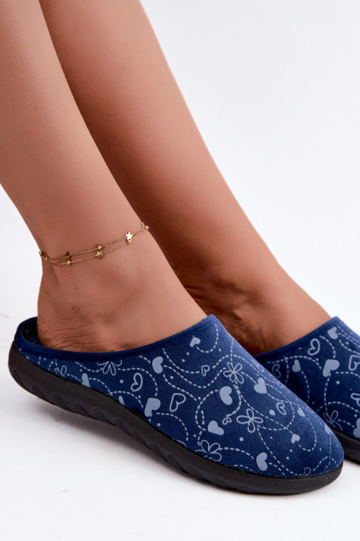 Chaussons bleus foncés pour femmes avec motifs Inblu ET000041
