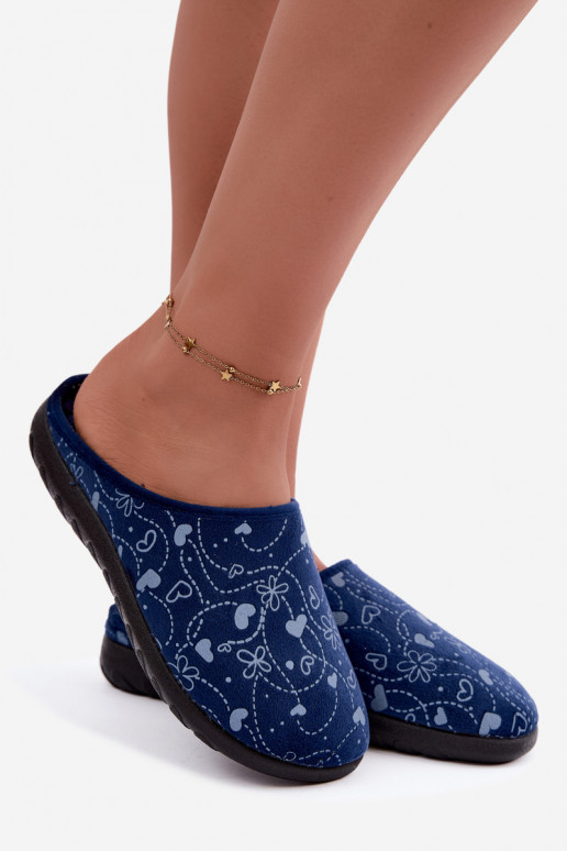 Chaussons bleus foncés pour femmes avec motifs Inblu ET000041