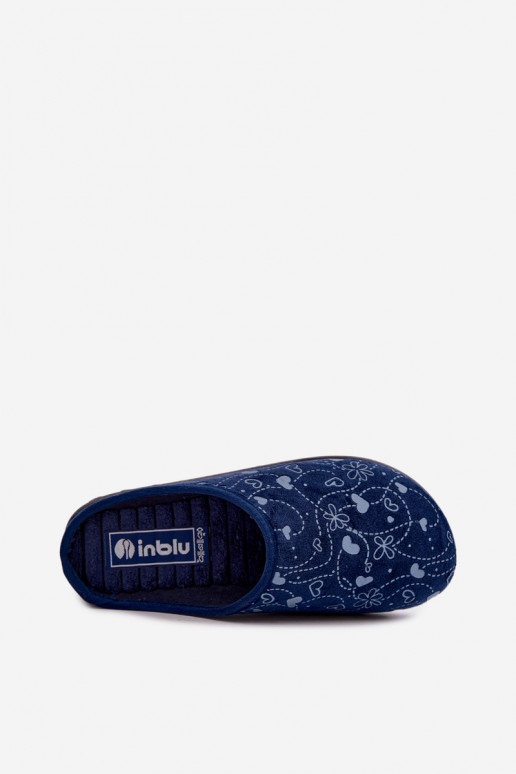 Chaussons bleus foncés pour femmes avec motifs Inblu ET000041