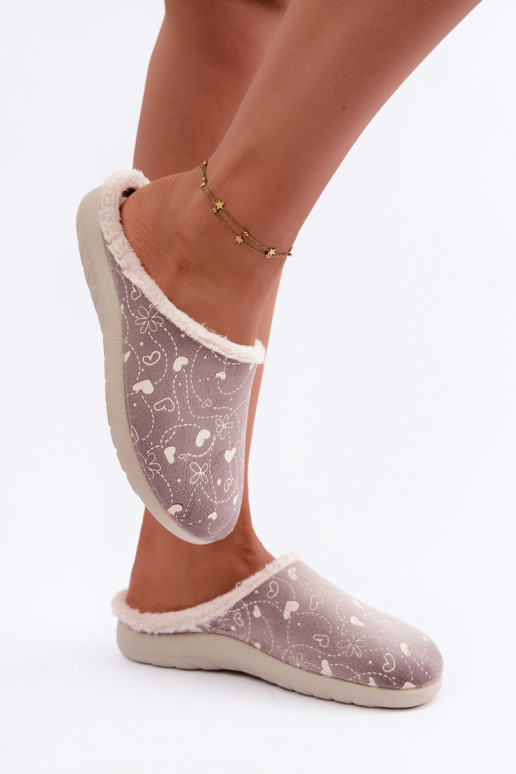 Chaussons gris pour femmes avec motifs Inblu ET000041