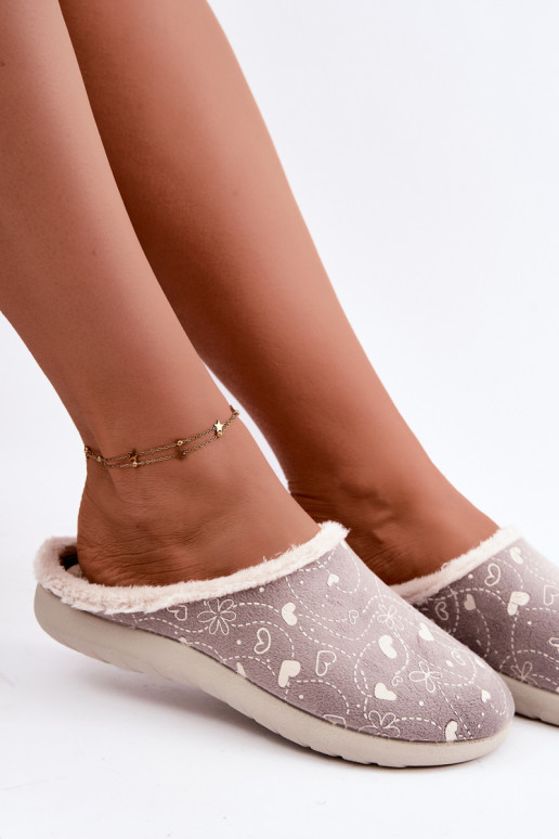 Chaussons gris pour femmes avec motifs Inblu ET000041