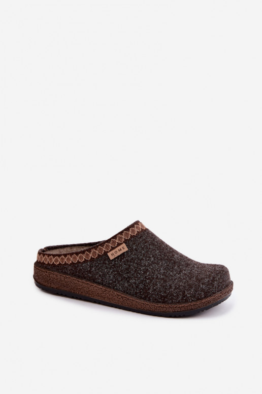 Chaussons bruns foncés pour femmes avec broderie Inblu NL000009