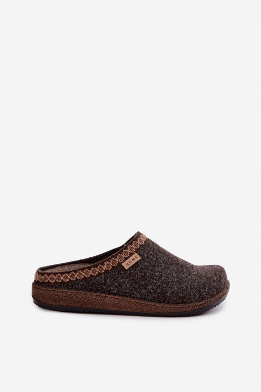 Chaussons bruns foncés pour femmes avec broderie Inblu NL000009