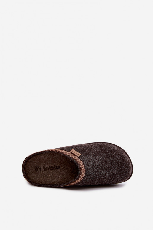 Chaussons bruns foncés pour femmes avec broderie Inblu NL000009
