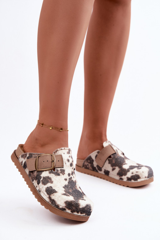 Sabots bruns pour femmes avec boucles Inblu DJ000016
