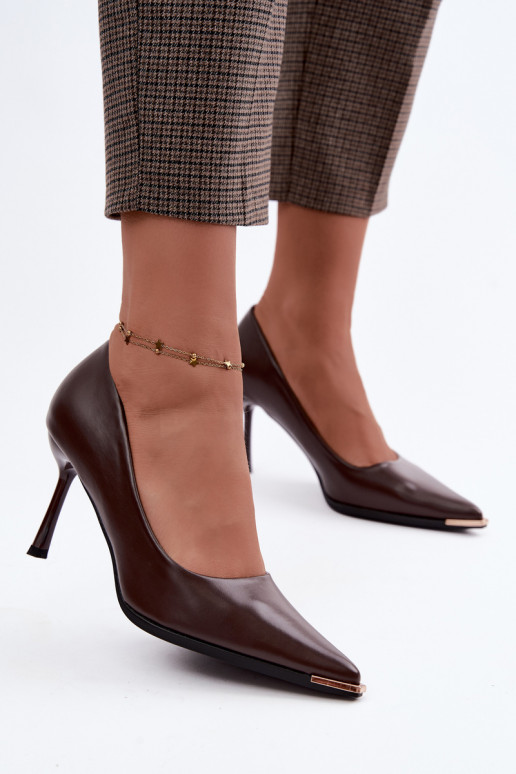 Chaussures à talons en simili cuir CzekoladoĮe INarelia