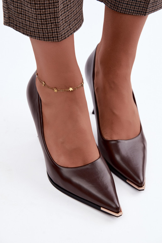 Hochhackige Schuhe aus Kunstleder CzekoladoĮe INarelia