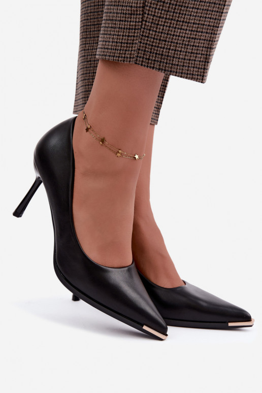 Zwarte hakken van faux leather INarelia