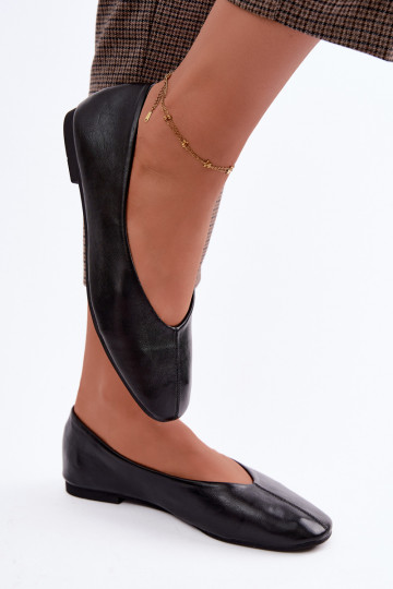 Ballerines avec broderie décorative en noir Iralia