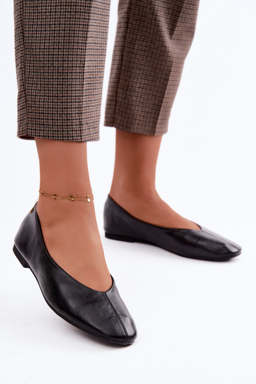 Ballerines avec broderie décorative en noir Iralia