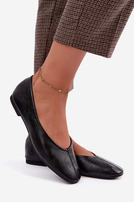 Ballerines avec broderie décorative en noir Iralia