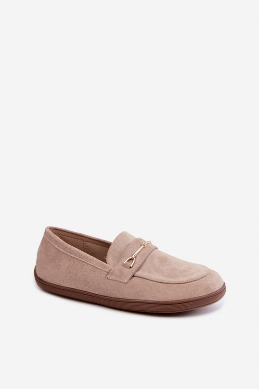 Mocassins avec détails dorés en couleur sable Paresa