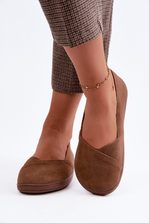 Barefoot ballerina's van faux suede in bruin Mirelia