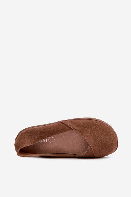 Barefoot ballerina's van faux suede in bruin Mirelia
