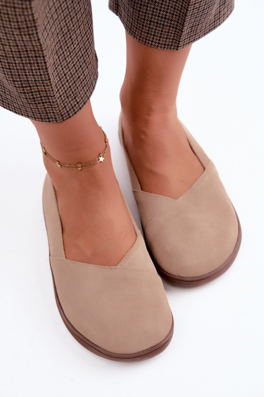 Warme dames ballerina's van faux suede Mirelia