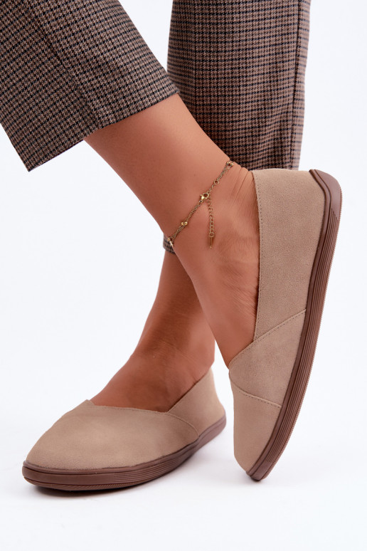 Warme dames ballerina's van faux suede Mirelia