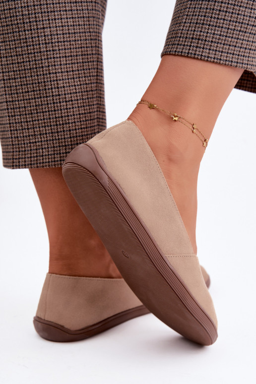 Warme dames ballerina's van faux suede Mirelia