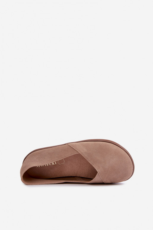 Warme Damen Ballerinas aus Kunstveloursleder Mirelia