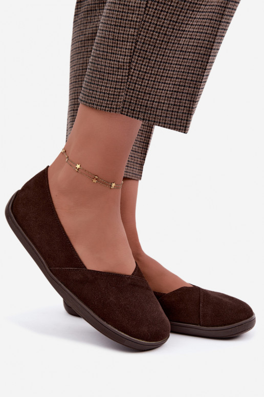 Dames ballerina's van faux suede Mirelia
