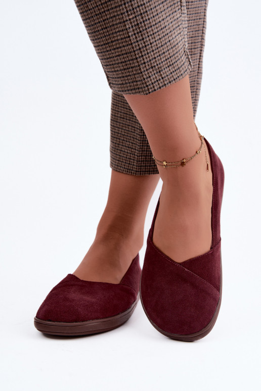 Bordeaux dames ballerina's van faux suede Mirelia