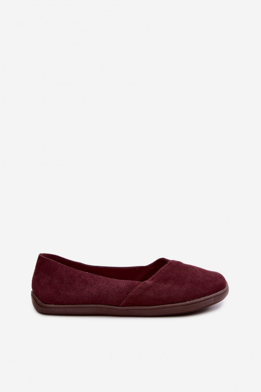 Bordeaux dames ballerina's van faux suede Mirelia