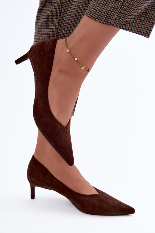 Chaussures à bout pointu en couleur chocolat Tadela