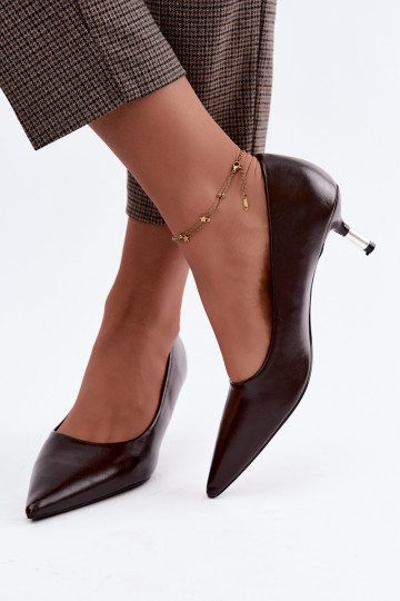 Chaussures à petit talon en couleur chocolat Pelina 2