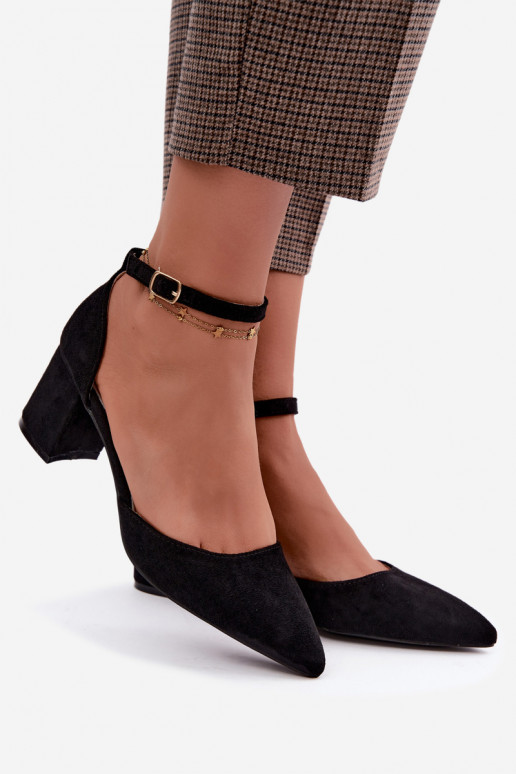 Chaussures noires avec talons et sangles Olenae