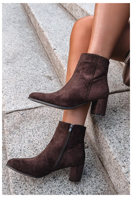 Bottines isolées pour femmes avec talons Brella couleur chocolat