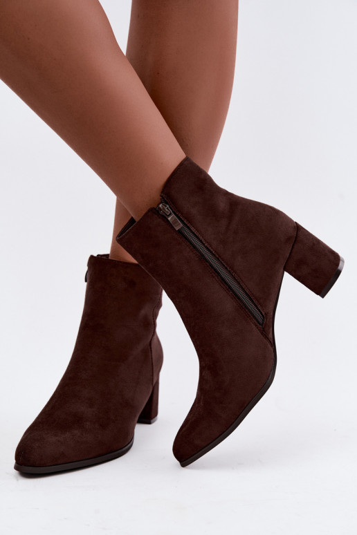 Bottines isolées pour femmes avec talons Brella couleur chocolat