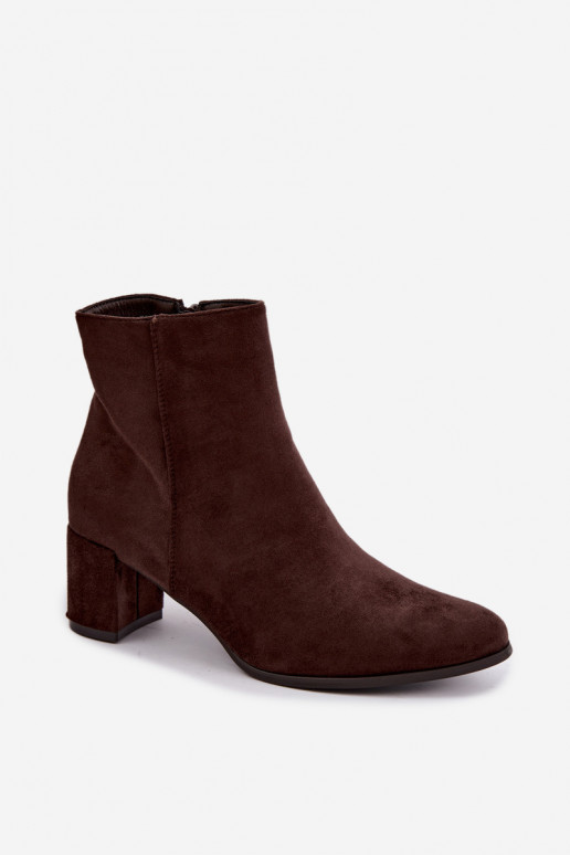 Bottines isolées pour femmes avec talons Brella couleur chocolat