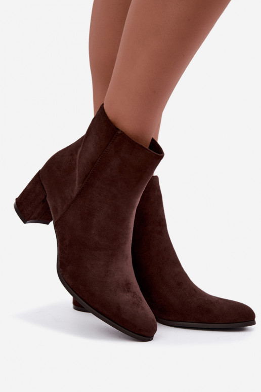 Isolierte Damen-Stiefeletten mit Absatz Brella in Schokoladenfarbe