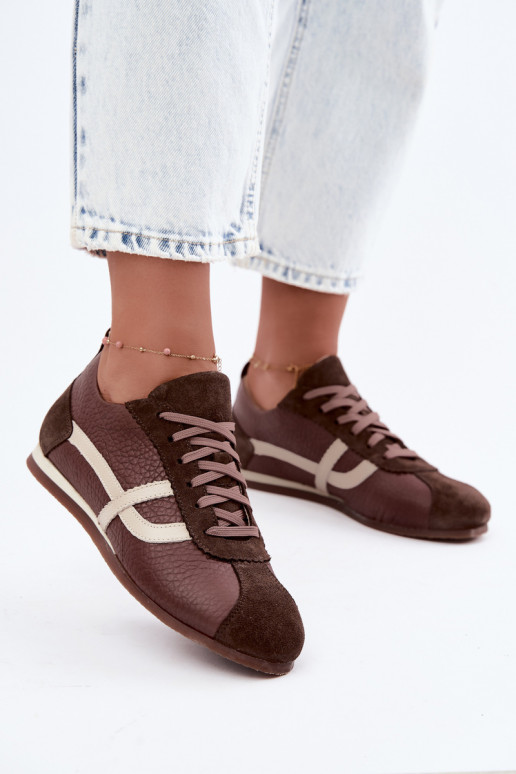 Baskets en simili daim couleur chocolat Zazoo N1402S2