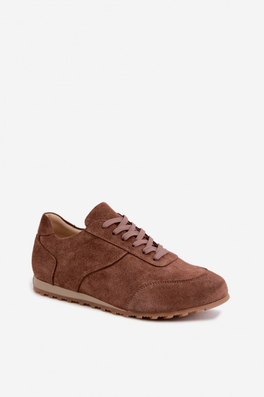 Baskets Barefoot en simili daim marron Zazoo N1422