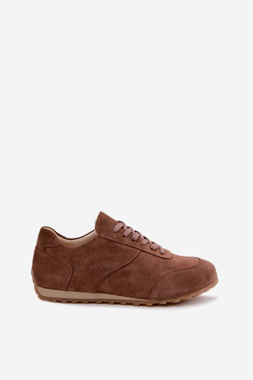 Barefoot Sneaker aus Kunstveloursleder in Braun Zazoo N1422