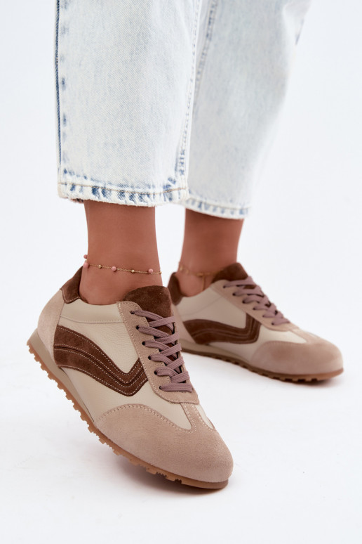 Baskets Barefoot en simili daim couleur sable Zazoo N1400