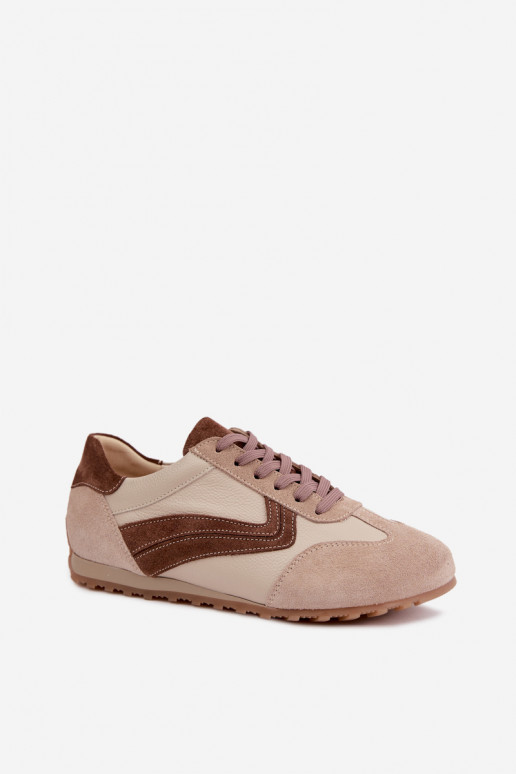 Baskets Barefoot en simili daim couleur sable Zazoo N1400