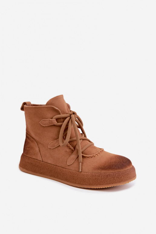 Bottines isolées en daim synthétique Artiker couleur marron