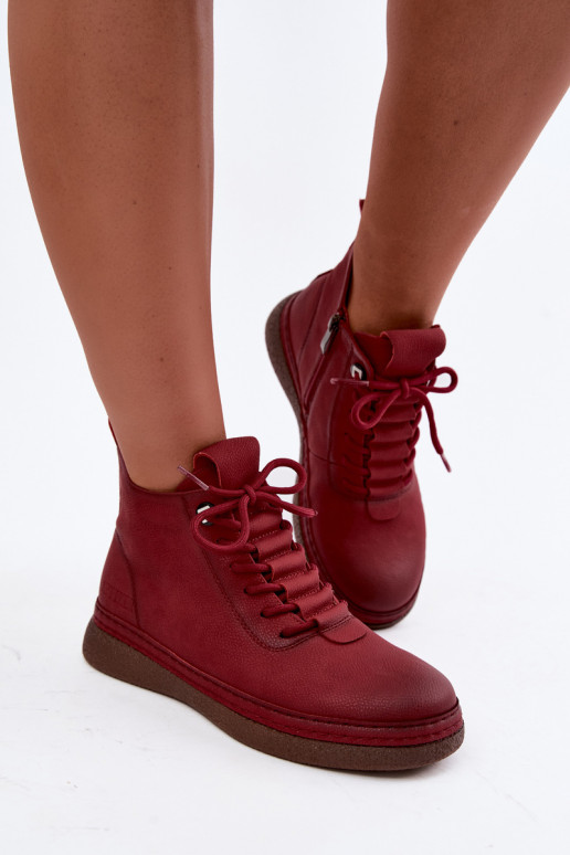 Peau réchauffer Bottes pour femmes Artiker 59C1119 Bourgogne