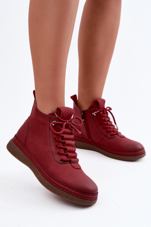 Peau réchauffer Bottes pour femmes Artiker 59C1119 Bourgogne