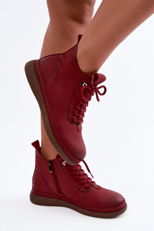 Peau réchauffer Bottes pour femmes Artiker 59C1119 Bourgogne