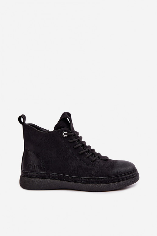 Bottines isolées en simili cuir Artiker couleur noire