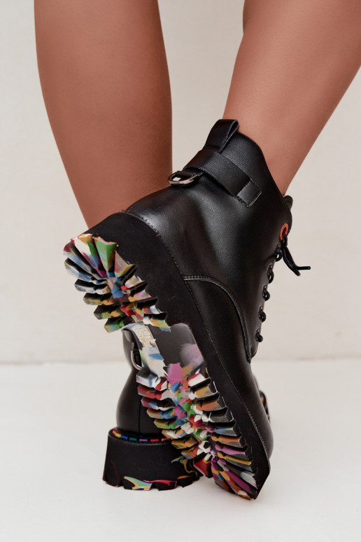 Bottines de travail en simili cuir Artiker en noir
