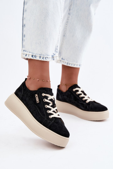 Leer van suède Sneakers model schoenen met platform Kobbo 41535 zInart 2
