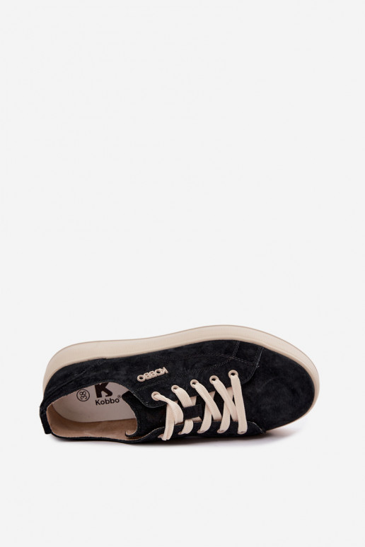 Leer van suède Sneakers model schoenen met platform Kobbo 41535 zInart