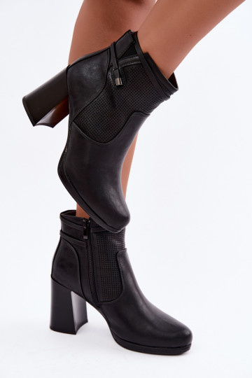 réchauffer Bottes avec des talons couleur noire Activélissa