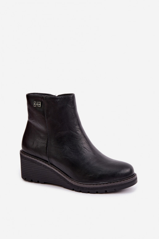 réchauffer Bottes avec une plateforme Au Château couleur noire Larisae